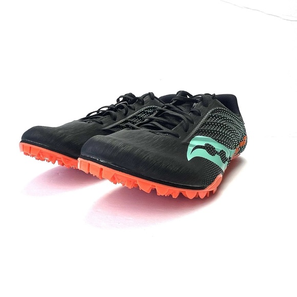 Saucony Sprint Spike Shoes Spitfire 5 racing Black Cool Mint Noir Men Size 8.5 main image 12
